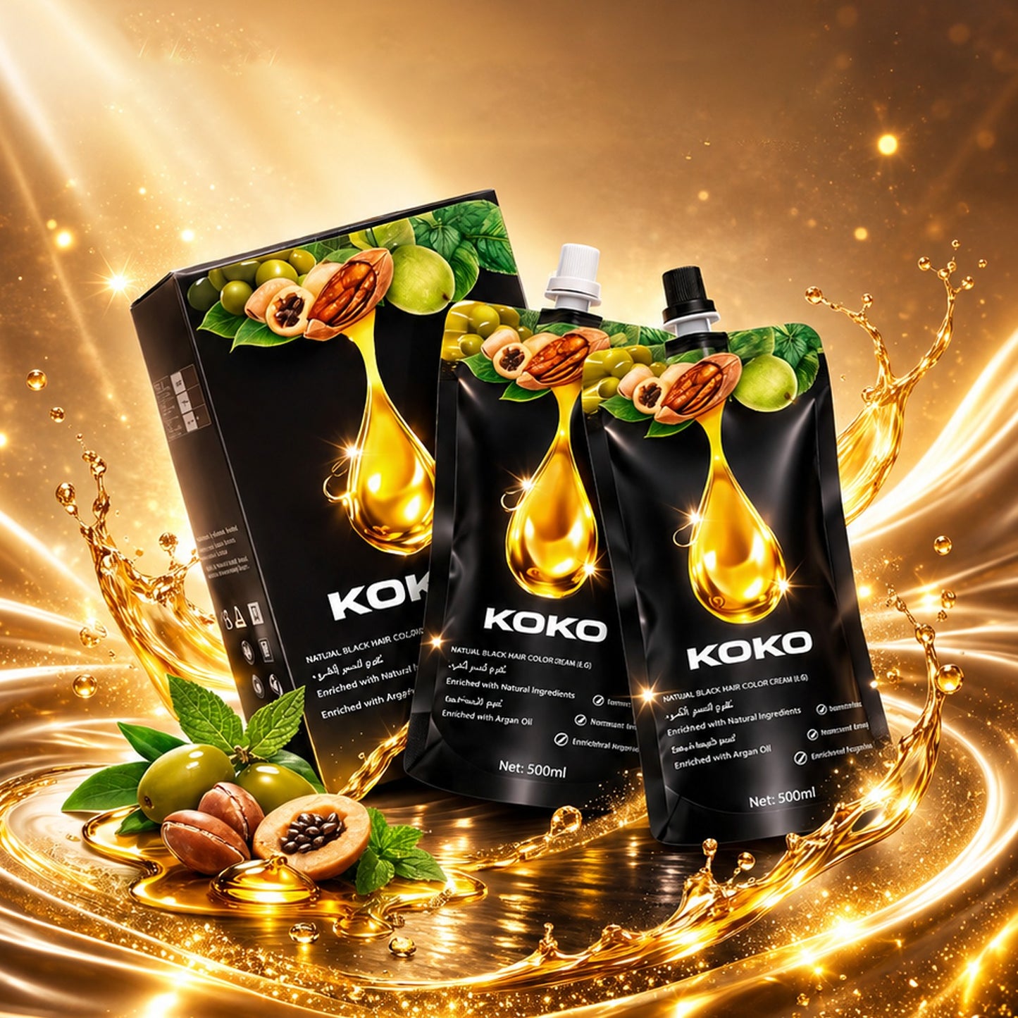 KOKO Natural Black Hair Color with Argan Oil Enriched  (Limited Edition)
